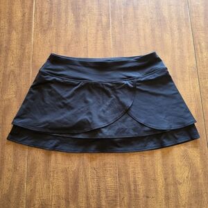 Black Layered Active Skort for Women